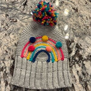 Colorful Rainbow Knit Beanie for Kids